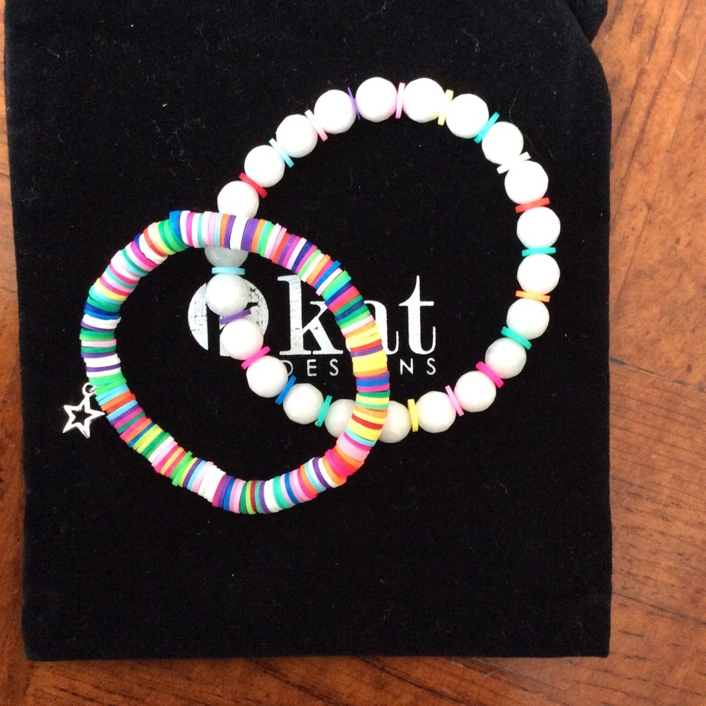 Pretty Multicolor Beaded Bracelets by Kat, New